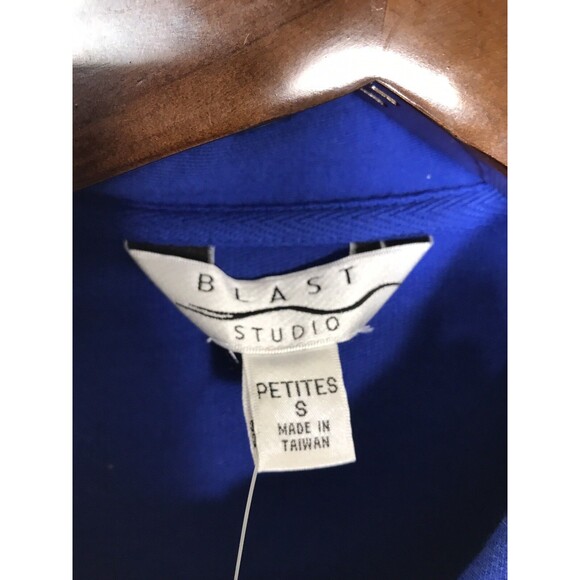 Blast Studio Jacket Blue Zip Up Women's Size Petite Small - Picture 4 of 8
